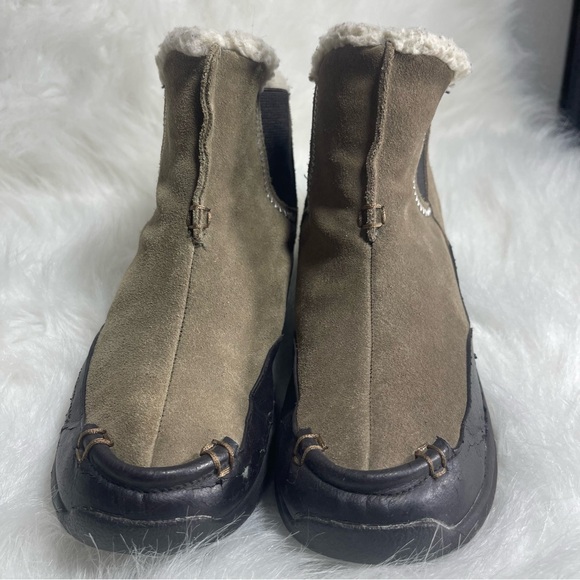 Lands End Suede Boots, Fleece Lined, Brown, Women Size 9 - Picture 2 of 14
